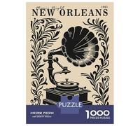 1000 Piece Jigsaw Puzzles for Adults Jigsaw New Orleans Music Night 1965 Poster Puzzles for Adults Toy Wall Decor Perfect Decoration Challenging Game Gifts 52x38cm/1000pcs