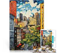1000 Piece Jigsaw Puzzles for Adults Jigsaw “New York” Made of wood,Suitable for ages 14 and up educational toys for learning As a gift for the whole family and friends。size:50x75cm