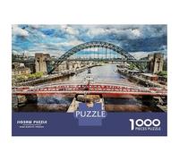 1000 Piece Jigsaw Puzzles for Adults Jigsaw Newcastle upon Tyne Puzzles for Adults Fun Games Wall Art Fun at Home Activities, 70x50cm/1000pcs