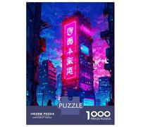 1000 Piece Jigsaw Puzzles for Adults Jigsaw Night City Neon Adult Jigsaw Puzzle Toy Wall Decor A Work of Art Fun Activities at Home 70x50cm/1000pcs