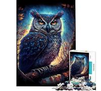 1000 Piece Jigsaw Puzzles for Adults Jigsaw Night Watchman Owl Jigsaws for Adults DIY Toys Stress Reliever Fun Activities at Home (Size 38x26cm)