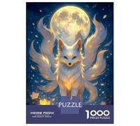 1000 Piece Jigsaw Puzzles for Adults Jigsaw Nine-tailed Fox Under The Moon Puzzles for Adults Toy Wall Decor Perfect Decoration Challenging Game Gifts 70x50cm/1000pcs