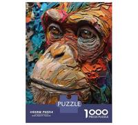 1000 Piece Jigsaw Puzzles for Adults Jigsaw Orangutan Artwork - Wildlife Painting Puzzle for Adults Hands-on Game Analysis And Logic Challenging Game Gifts 38x26cm/1000pcs