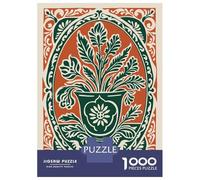 1000 Piece Jigsaw Puzzles for Adults Jigsaw Ornate Floral Vase Illustration Adult Puzzles Toy Wall Decor Presents for Women Christmas Birthday Gifts 38x26cm/1000pcs