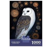 1000 Piece Jigsaw Puzzles for Adults Jigsaw Ornate Owl with Golden Celestial Ornaments Jigsaws for Adults DIY Toys Birthday Present Challenging Game Gifts 52x38cm/1000pcs