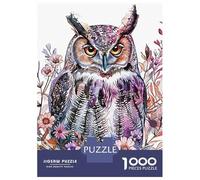 1000 Piece Jigsaw Puzzles for Adults Jigsaw Owl Combine Flowers Puzzles for Adults Brain Teaser Game Enhance Memory Fun Activities at Home 70x50cm/1000pcs