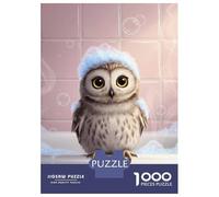1000 Piece Jigsaw Puzzles for Adults Jigsaw Owl in A Bubble Bath Puzzles for Adults Toy Wall Decor Perfect Decoration Challenging Game Gifts 70x50cm/1000pcs