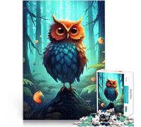 1000 Piece Jigsaw Puzzles for Adults Jigsaw Owl in the Forest Nature Hands-on-Spiel Wunschliste mit dem Weihnachtsmann52x38cm
