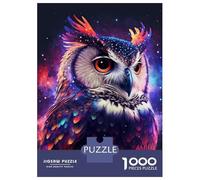 1000 Piece Jigsaw Puzzles for Adults Jigsaw Owl Neon Jigsaw for Adults Relax Games Improve Memory Challenging Game Gifts 70x50cm/1000pcs
