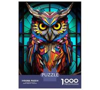 1000 Piece Jigsaw Puzzles for Adults Jigsaw Owls Vision Stained Glass Adult Jigsaw Puzzle Relaxing Games Presents for Women Fun Activities at Home 52x38cm/1000pcs