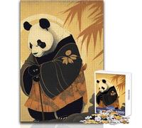 1000 Piece Jigsaw Puzzles for Adults Jigsaw Panda Bamboo Japan Ideal for Quiet Relaxing Moments Clean Uniform Cut Leisure Toy Size 38x26cm
