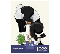 1000 Piece Jigsaw Puzzles for Adults Jigsaw Panda Bear Drinking Toilet Puzzles for Adults Anti-Stress Toys Presents for Women Fun Activities at Home 70x50cm/1000pcs