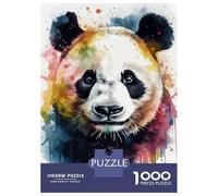 1000 Piece Jigsaw Puzzles for Adults Jigsaw Panda Bear Head Watercolor Jigsaws for Adults Toy Wall Decor Staycation Kill Time Unique Birthday And Xmas Gifts 38x26cm/1000pcs