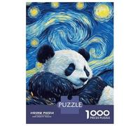 1000 Piece Jigsaw Puzzles for Adults Jigsaw Panda Starry Night Puzzle for Adults Anti-Stress Toys For Family Fun Fun Activities at Home 38x26cm/1000pcs