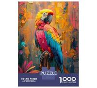 1000 Piece Jigsaw Puzzles for Adults Jigsaw Parrot Oil Painting Jigsaw for Adults Relax Games Improve Memory Challenging Game Gifts 52x38cm/1000pcs