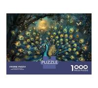 1000 Piece Jigsaw Puzzles for Adults Jigsaw Peacock Feathers Wall Mural-2 Puzzles for Adults Anti-Stress Toys Presents for Women Fun Activities at Home 70x50cm/1000pcs