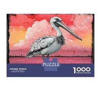 1000 Piece Jigsaw Puzzles for Adults Jigsaw Pelican Sunset Art Print Puzzle for Adults Hands-on Game Analysis And Logic Challenging Game Gifts 70x50cm/1000pcs