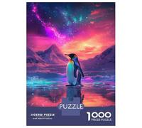 1000 Piece Jigsaw Puzzles for Adults Jigsaw Penguin in Cosmic Glow Adult Jigsaw Puzzle Hands-on Game Perfect Decoration Challenging Game Gifts 70x50cm/1000pcs