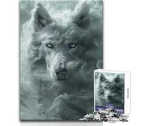 1000 Piece Jigsaw Puzzles for Adults Jigsaw Phantom White Wolf Ideal for Quiet Relaxing Moments Clean Uniform Cut Leisure Toy Size 50x75cm