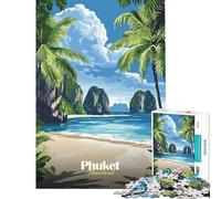 1000 Piece Jigsaw Puzzles for Adults Jigsaw Phuket Thailand Beach Help The Brain Exercise Precision Cutting Impossible Game Suitable for Ages 14 And Up (38x52cm)