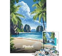1000 Piece Jigsaw Puzzles for Adults Jigsaw Phuket Thailand Beach Help The Brain Exercise Precision Cutting Impossible Game Suitable for Ages 14 And Up (50x75cm)