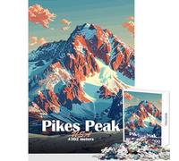 1000 Piece Jigsaw Puzzles for Adults Jigsaw Pikes Peak Mountain Illustration Fun Games for The Whole Family Educational Toy Suitable for Desktop Decoration (50X75cm)