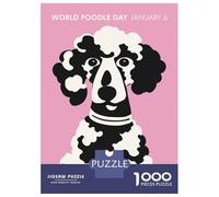 1000 Piece Jigsaw Puzzles for Adults Jigsaw Pink World Poodle Day Adult Jigsaw Puzzle Hands-on Game Perfect Decoration Challenging Game Gifts 70x50cm/1000pcs