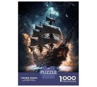 1000 Piece Jigsaw Puzzles for Adults Jigsaw Pirate Ship In Space Jigsaw for Adults Relax Games Improve Memory Challenging Game Gifts 38x26cm/1000pcs
