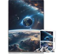 1000 Piece Jigsaw Puzzles for Adults Jigsaw Planet Earth from Space Ideal for Quiet Relaxing Moments Clean Uniform Cut Leisure Toy Size 50x75cm