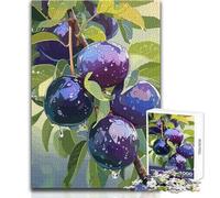 1000 Piece Jigsaw Puzzles for Adults Jigsaw Plums on The Branch with Water Drops Ideal for Quiet Relaxing Moments Clean Uniform Cut Leisure Toy Size 38x26cm