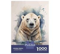 1000 Piece Jigsaw Puzzles for Adults Jigsaw Polar Bear in Watercolor Puzzles for Adults Anti-Stress Toys But Fun And Humorous Challenging Game Gifts 70x50cm/1000pcs