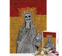 1000 Piece Jigsaw Puzzles for Adults Jigsaw Pop Art Day of The Dead Liberty Skull Educational Games Learning Educational Educational Toy Suitable for Desktop Decoration (38x26cm)