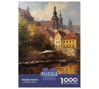 1000 Piece Jigsaw Puzzles for Adults Jigsaw Prague Czech Republic Art Puzzle for Adults Anti-Stress Toys For Family Fun Fun Activities at Home 38x26cm/1000pcs