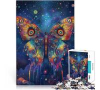 1000 Piece Jigsaw Puzzles for Adults Jigsaw Psychedelic Butterfly~ Made of wood,Suitable for people aged 14 and above Anti-Stress Toys Artwork Gift 。size:50x75cm/14.96x20.47inch