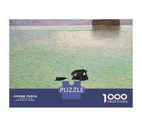 1000 Piece Jigsaw Puzzles for Adults Jigsaw Pug in Lake Gustav Klimt Art Puzzles for Adults Brain Teaser Game Enhance Memory Fun Activities at Home 38x26cm/1000pcs