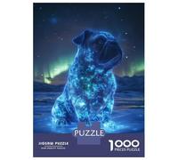 1000 Piece Jigsaw Puzzles for Adults Jigsaw Pug in The Aurora Borealis Jigsaws for Adults Toy Wall Decor Staycation Kill Time Unique Birthday And Xmas Gifts 38x26cm/1000pcs
