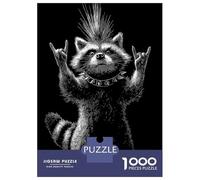 1000 Piece Jigsaw Puzzles for Adults Jigsaw Punk Raccoon Rock And Roll Puzzles for Adults Toy Wall Decor Perfect Decoration Challenging Game Gifts 70x50cm/1000pcs