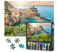 1000 Piece Jigsaw Puzzles for Adults Jigsaw Puzzle Game Cinque Terre National Park Panorama of Vernazza Europe Italy Cultural Heritage Art Family Gathering Brain Challenge 27.5x19.7 Inch