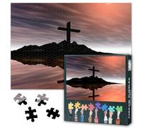 1000 Piece Jigsaw Puzzles for Adults Jigsaw Puzzles Crucifix Wall Cross Jesus Christ Wall Pictures Religious Artwork Paintings Sacred Realism Mural Spiritual Contemplation 27.5x19.7 Inch