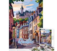 1000 Piece Jigsaw Puzzles for Adults Jigsaw Quebec City Street Scene Toy Wall Decor Birthday Gift Hands-on Game Enhance Love between Couples Size 38x26cm