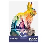 1000 Piece Jigsaw Puzzles for Adults Jigsaw Rabbit Nature Watercolors Puzzles for Adults Relax Games Birthday Present Christmas Birthday Gifts 52x38cm/1000pcs