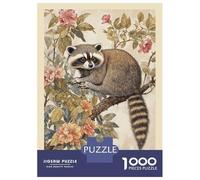 1000 Piece Jigsaw Puzzles for Adults Jigsaw Raccoon William Morris Floral Adult Jigsaw Puzzle Hands-on Game Perfect Decoration Challenging Game Gifts 38x26cm/1000pcs