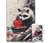 1000 Piece Jigsaw Puzzles for Adults Jigsaw Racoon Eat Japanese Ideal for Quiet Relaxing Moments Clean Uniform Cut Leisure Toy Size 38x26cm
