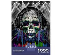 1000 Piece Jigsaw Puzzles for Adults Jigsaw Rad Laser Skull Music Show Jigsaws for Adults Toy Wall Decor Staycation Kill Time Unique Birthday And Xmas Gifts 70x50cm/1000pcs