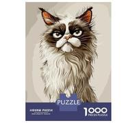 1000 Piece Jigsaw Puzzles for Adults Jigsaw Ragdoll Cat Caricature Adult Jigsaw Puzzle Hands-on Game Perfect Decoration Challenging Game Gifts 52x38cm/1000pcs