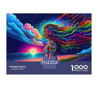 1000 Piece Jigsaw Puzzles for Adults Jigsaw Rainbow Healing Goddess Puzzles for Adults Brain Teaser Game Enhance Memory Fun Activities at Home 38x26cm/1000pcs