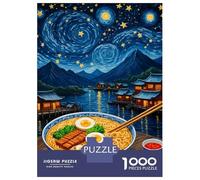 1000 Piece Jigsaw Puzzles for Adults Jigsaw Ramen Starry Night Adult Jigsaw Puzzle Toy Wall Decor A Work of Art Fun Activities at Home 38x26cm/1000pcs