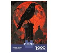 1000 Piece Jigsaw Puzzles for Adults Jigsaw Raven And The Blood Moon Puzzles for Adults Relax Games Birthday Present Christmas Birthday Gifts 70x50cm/1000pcs