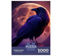 1000 Piece Jigsaw Puzzles for Adults Jigsaw Raven Moon Night Jigsaw Puzzle Toy Wall Decor But Fun And Humorous Fun at Home Activities, 52x38cm/1000pcs