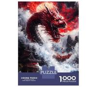 1000 Piece Jigsaw Puzzles for Adults Jigsaw Red Dragon Rising Puzzles for Adults Brain Teaser Game Enhance Memory Fun Activities at Home 52x38cm/1000pcs